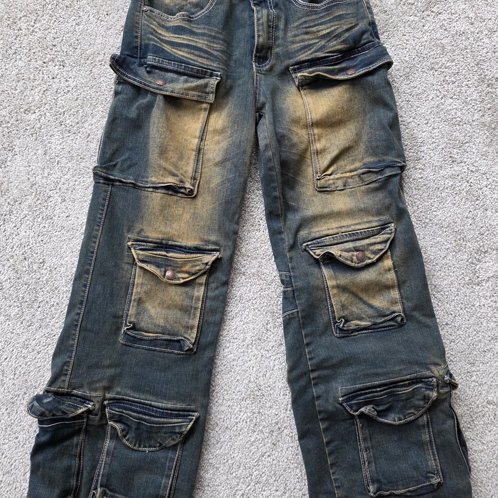 Men's Vintage Cargo Pants with Multi-Pockets